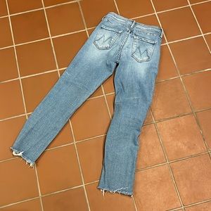 Mother Mid Rise Dazzler Ankle Fray